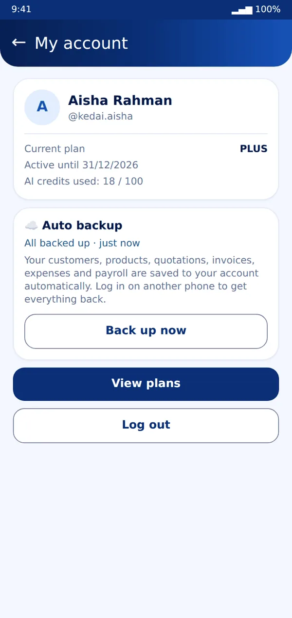 Backed up, on any phone