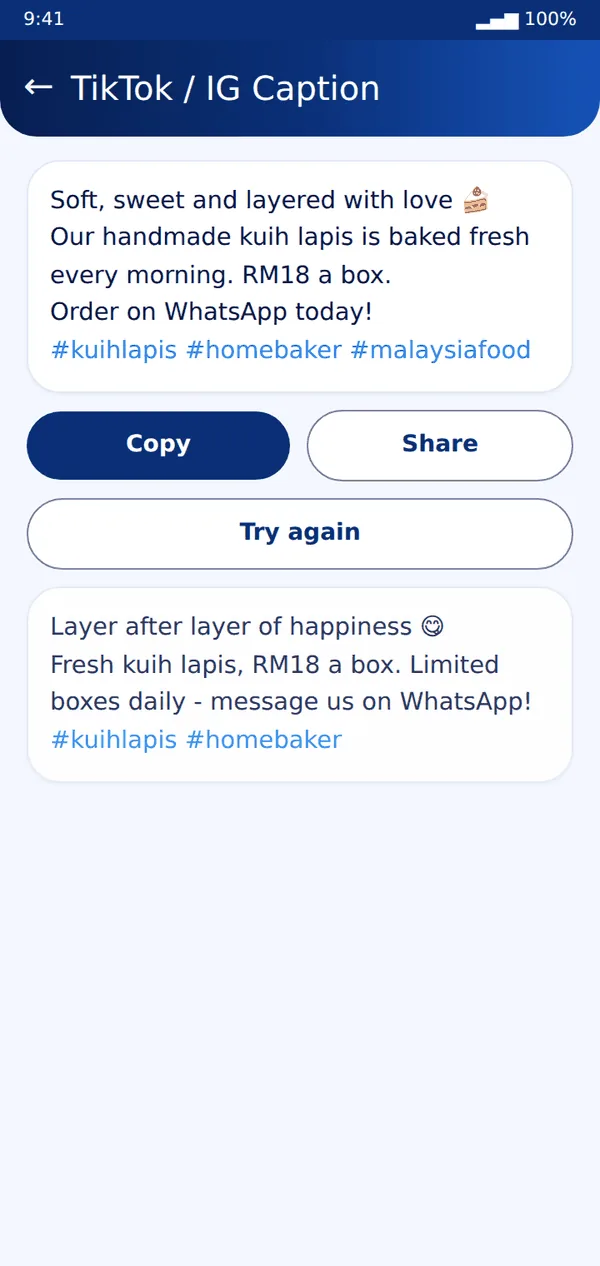Write ads and captions in 4 languages