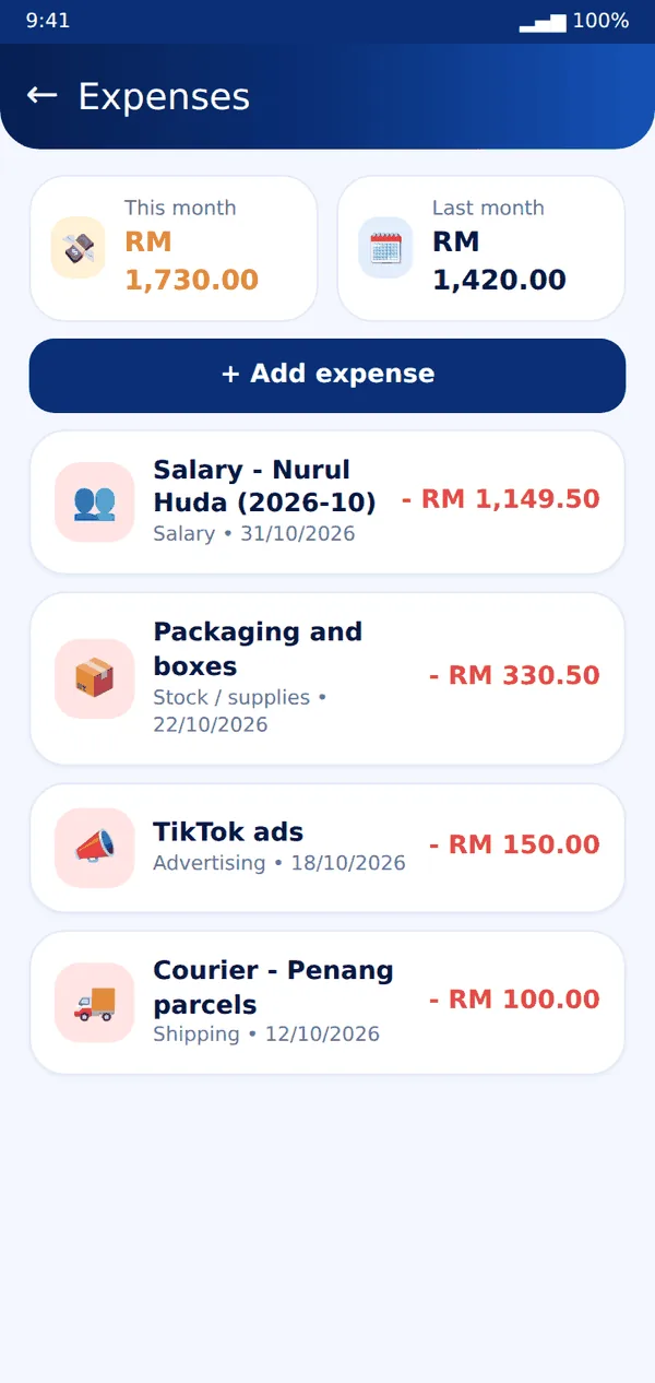 Expenses tracked for you