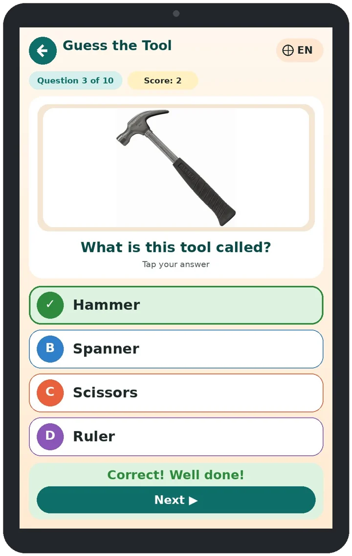 MyDay trivia quiz with a real photo